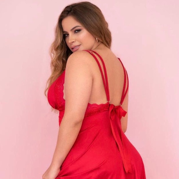 Mapale - Red  Romance 🌹 Lace Nightgown - Picture 4 of 4